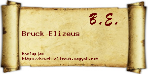 Bruck Elizeus névjegykártya